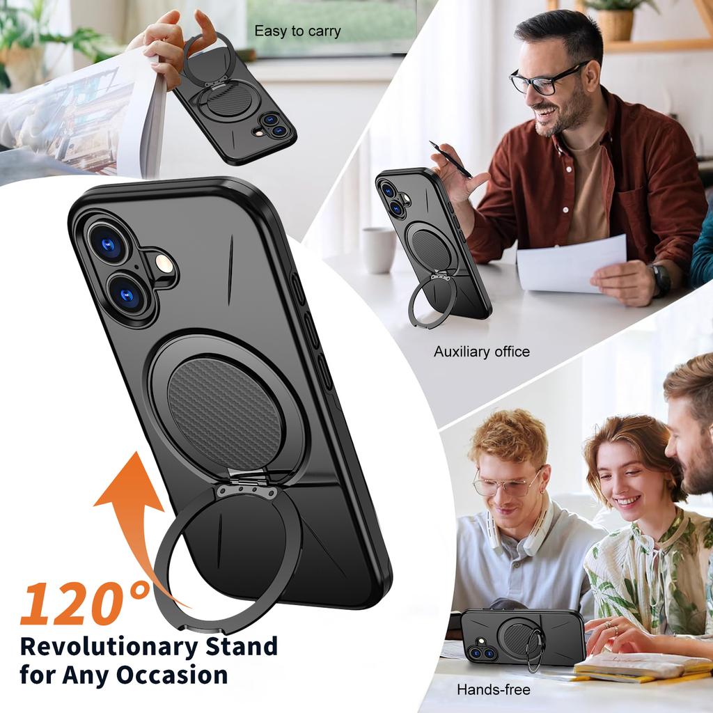 Strong Protective Non-Fingerprint Ring Case for Iphone 17 Pro Max 16 15 17 Air 14 Plus 12 13 Pro Iphone17 Iphone16 Iphone15 Capa