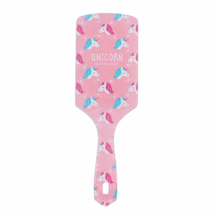 

Антистатическая щетка для волос с рисунком единорога, массажная расческа для душа, влажная расческа для волос, инструмент для укладки волос розовый