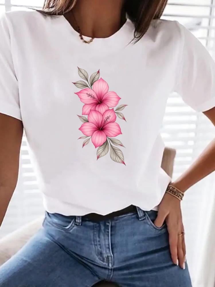 (Asian Size) Letter Style Trend Woman Top Fashion Women Clothing Short Sleeve T Shirt Female Graphic T-shirts Print Tee