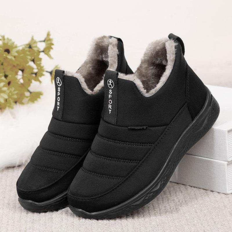 Snow Boots for Winter In Old Beijing with Thick Fleece and Middle-aged and Elderly Mothers Thick Soled Cotton Boots for Comfort