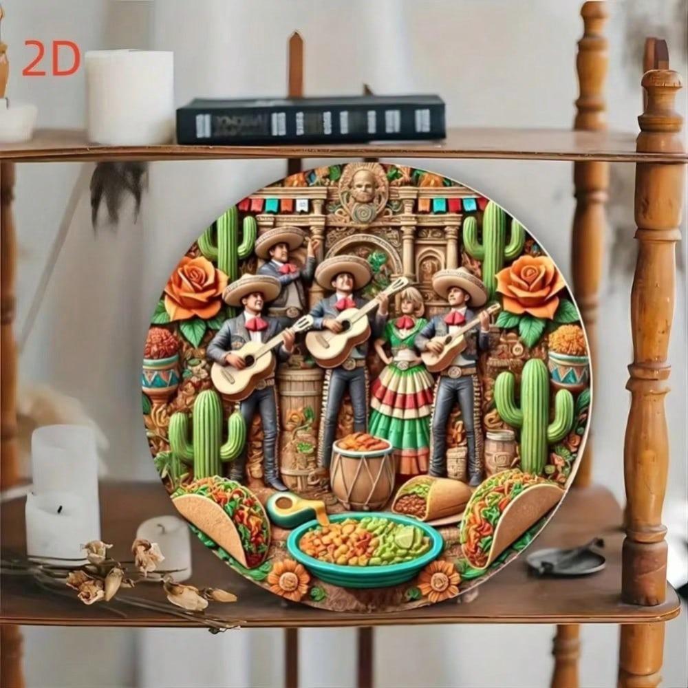 Vintage Blikken Metaal Wanddecoratie Mexicaanse Volksdans Muziek Keuken Decoratie
