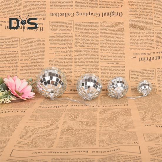 Silverspegel Discokula Ornament Reflekterande Hängande Discokula Dekorationer för 70-tals Retro Fest Jul Födelsedagar Tillbehör