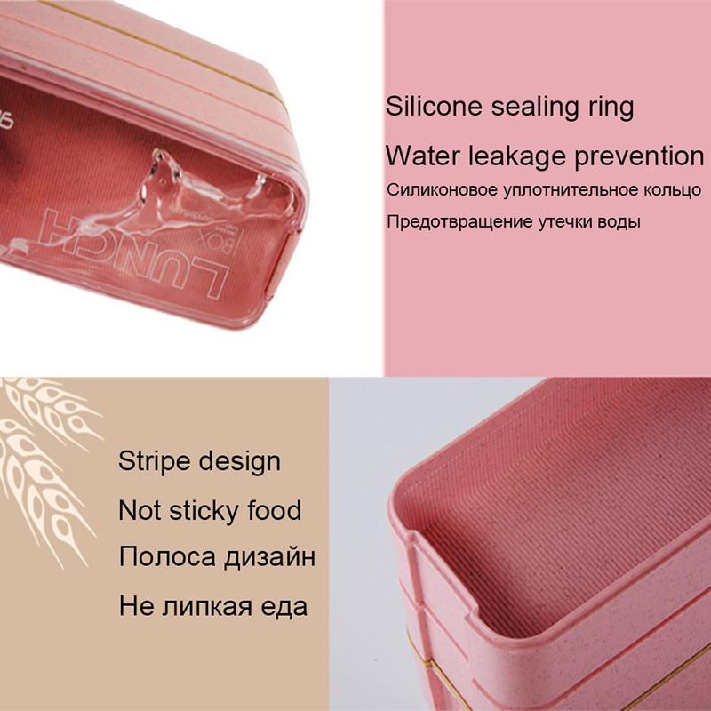900ml 3 Layers Bento Lunch Box Food Container Eco-friendly Container Microwave Wheat Straw VIP Material Table Set Table Set | Breakfast Boxes