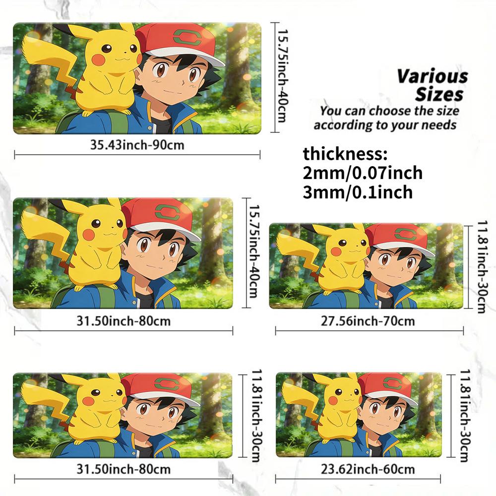 Autumn Maple Pikachu Gaming Desk Mat NonSlip Washable 30x80x0.2cm