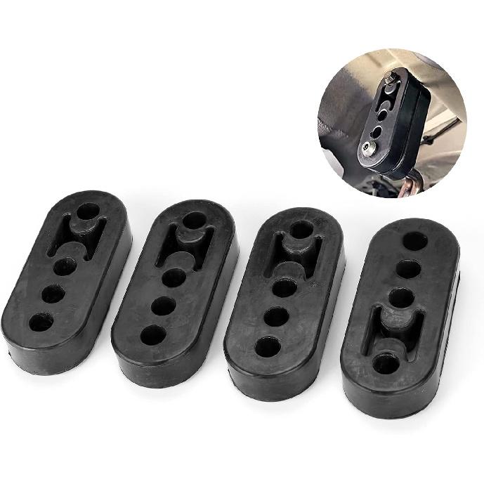 EPDM Exhaust Hangers 4 Holes 11cm 0.47" Insulator Bracket Bushing Mount Adjustable Muffler Shock Absorber Universal for Cars Truck Jeep SUV Upgrade