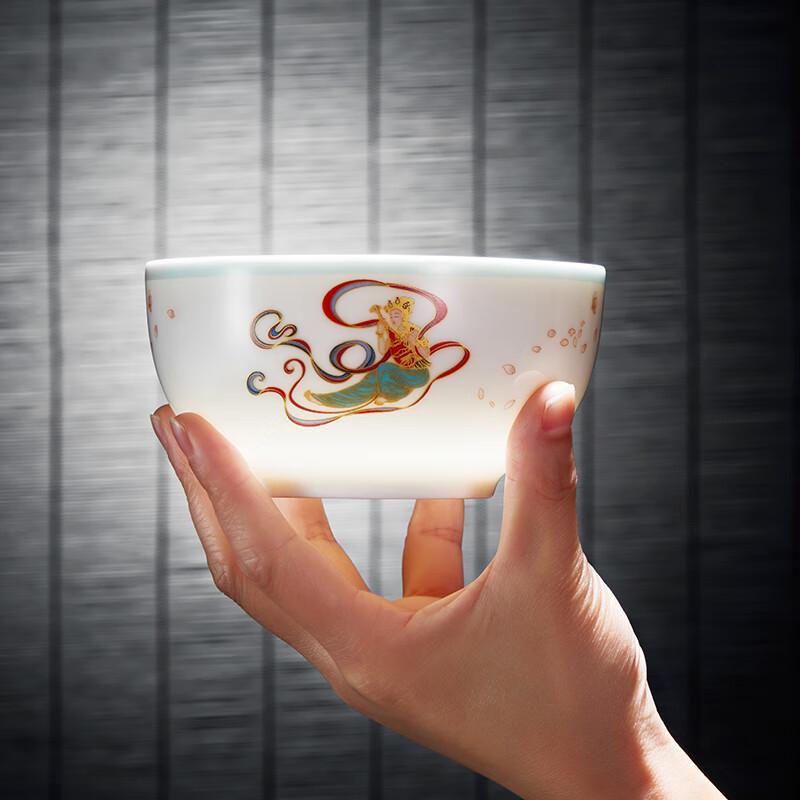 JINGREPUBLIC Dunhuang Flying Apsaras 32-Piece Chinese Ceramic Dinnerware Set