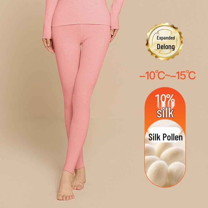 Aoweizide Velvet Silk Seamless Thermal Underwear Set for Couples - Women's Thick Warm Suit for Autumn/Winter