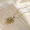Spiral Sun Pendant Necklace Women'S Personality Gold Hollow Pendant Fashion Simple Necklace