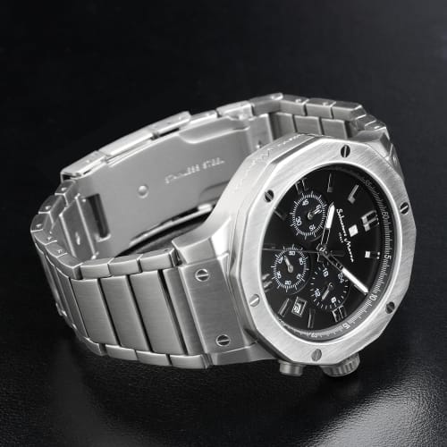 Salvatore Marra Men's Chronograph Watch, 10 ATM Water Resistant, Business, 20th Anniversary Limited Edition Model, SM18117SS (Black)