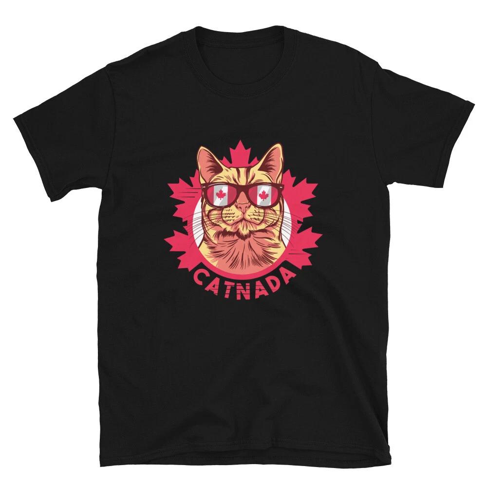 Canada Canadian Cat Patriotic T-Shirt XL