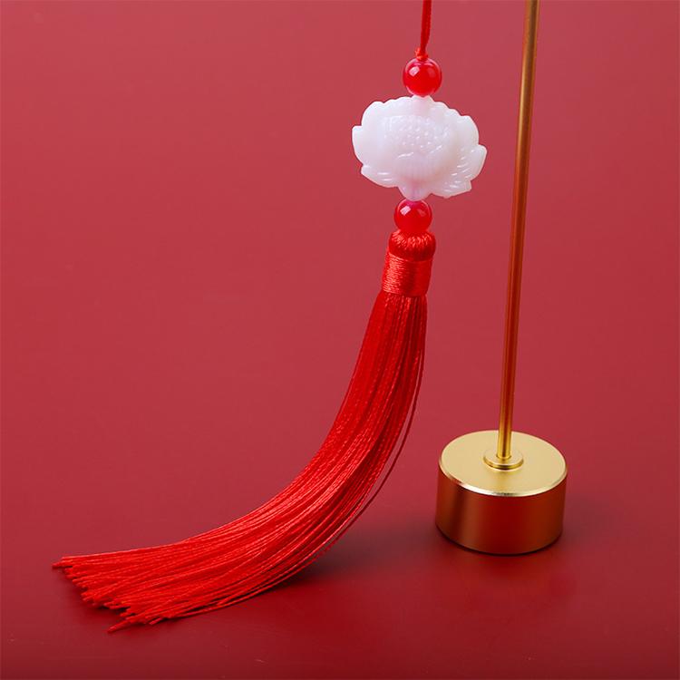 2pcs/Lot White Lotus Pendant Tassel Hanging Tassel Silk Fringe Bangs Flower Tassel Trim Key For Curtains Home Decor Accessories
