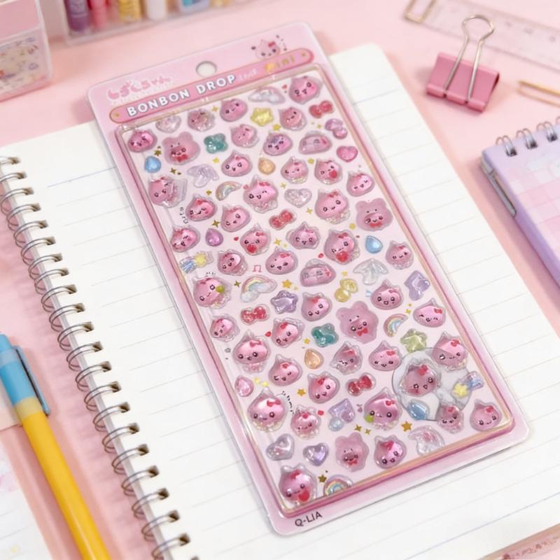 2026 Little Water Drop Sauce Mini Three Dimensional Stickers Embossed 3D Cartoon Stickers Decorative Solid Waterproof Stickers