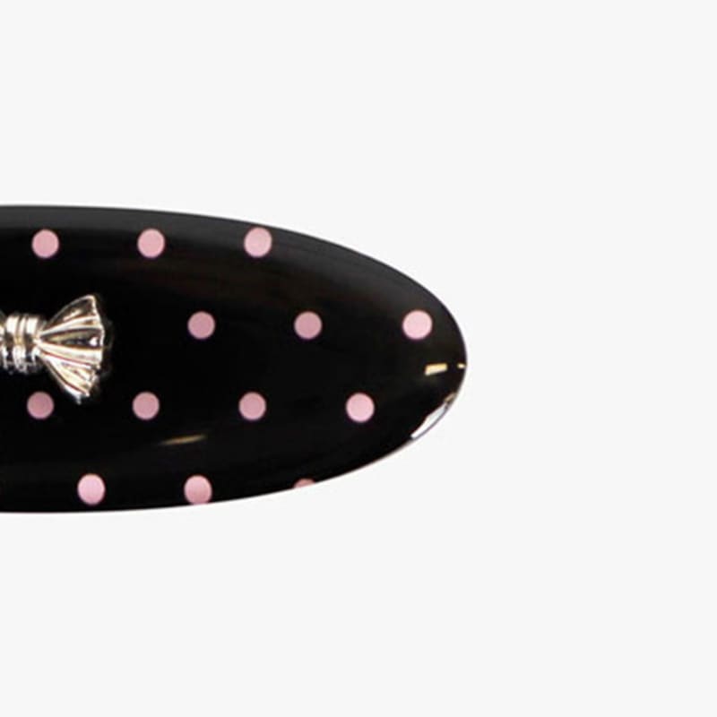 pink PINEAPPLE [2EA 1SET] POLKA DOT ribbon HAIRPIN_black