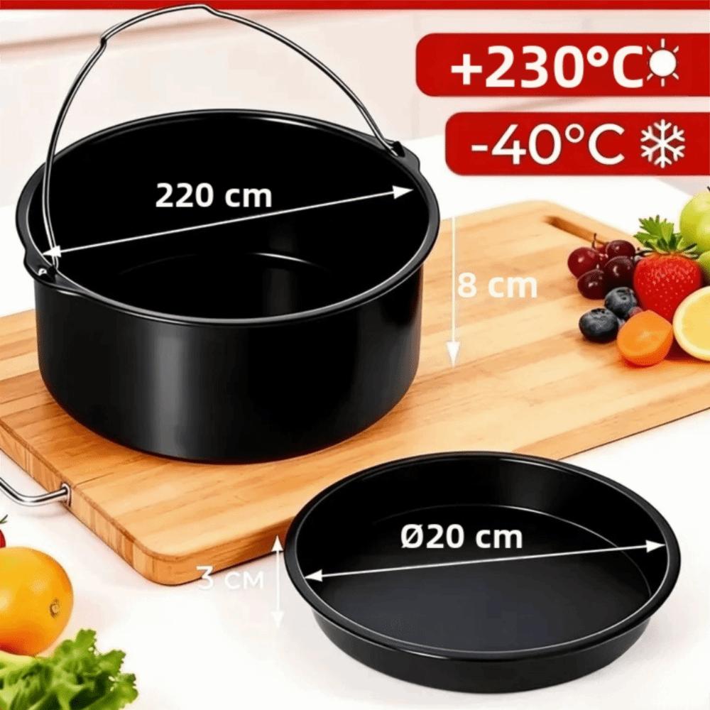 2pcs Round Cake Pan Non-Stick Baking Dish Set Reusable Air Fryer Mold Liner Bakeware