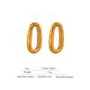 Yhpup Minimalist Metal Oval Stud Earrings Trendy Stainless Steel Geometric Fashion 18 K Jewelry Anniversary Gift Waterproof