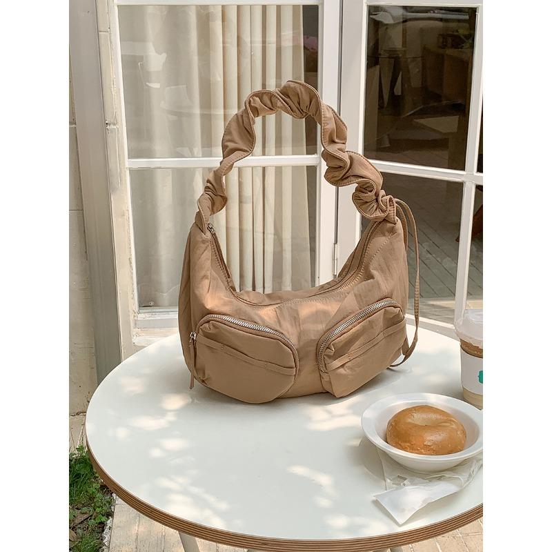 

Новая летняя нейлоновая сумка-пельмень женская большой вместимости сумка с плиссировкой на шнурке повседневная универсальная сумка-мессенджер женская абрикосовый