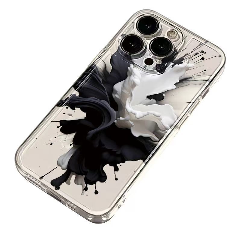 Art splashing ink is suitable for iphone11promax mobile phone case, simple, thickened and transparent Apple 11 anti-drop 11/11.