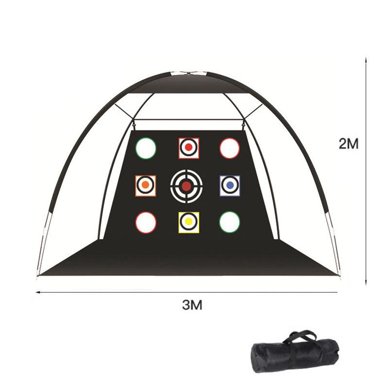 Portable Golf Practice Set: Indoor/Outdoor Swing Trainer & Chipping Net with Three Grass Hitting Mat