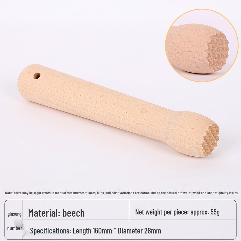 Wooden Muddler & Lemon Juicer Stick for Fruit, Tea, and Ice Crushing