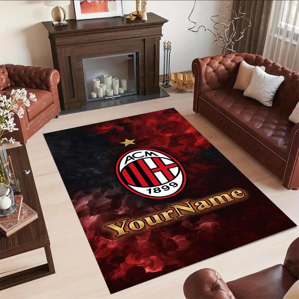 Ac Milan Customizable Name Area Rug Design for Kitchen Outdoor Foyer Balcony Antislip Carpet Anime Office Decor
