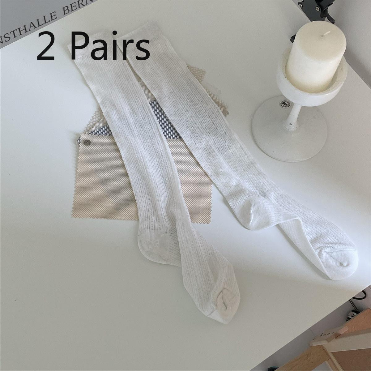 

2 пары сетчатых носков, белые носки, модные женские гольфы, тонкие длинные чулки для весны и лета 2 pairs белый