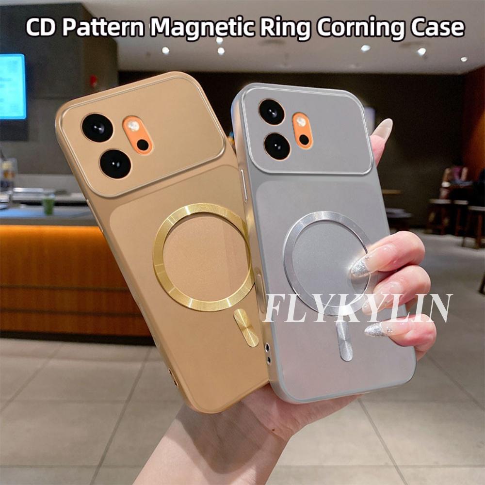 For Honor 600 Lite 400 Smart 500 300 200 100 90 80 70 Metal Soft Silicone Magnetic Wireless Charging Anti Drop Protective Cover