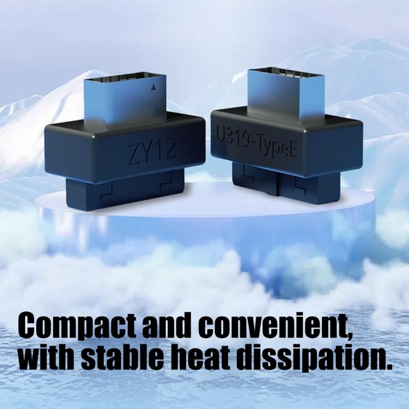 Toolless Installation USB3.0 Converters for 19Pin and 20Pin to Type E ABS Metal Build Fast 5Gbps Data Transfer for Enhances Compatibility