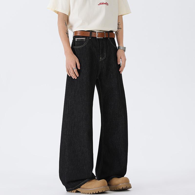 Jeans Men's and Women's Loose Straight Retro Wide-leg Pants