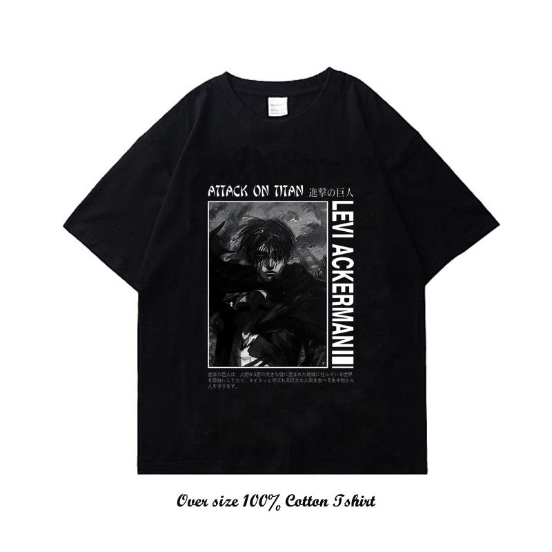 Attack On Titan Japanese Anime T-Shirts For Men And Women Printed Cotton Short Sleeve T-Shirts Oversized Fashion Unisex T-Shirts