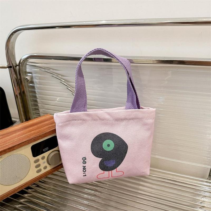 Canvas-Tasche Koreanischer Stil Kleine Taschen Damen-Handtasche Mini-Hand-Snack-Tasche Lunchtasche