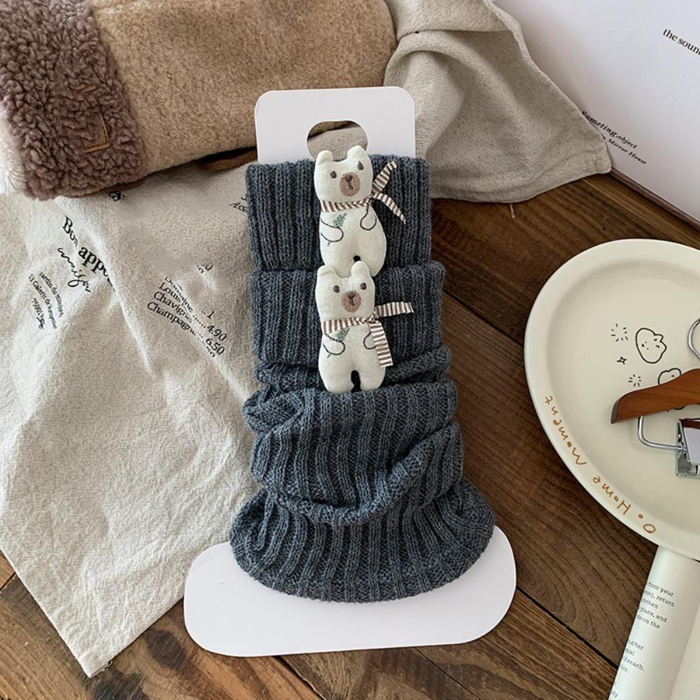 Y2K Horse Doll Leg Warmers Sweet Women's Stockings Rabbit Knit Bear Bow Leggings  Autumn