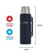 THERMOS Stainless King Vacuum Insulated Beverage 40 Midnight Blue Bottle, Oz,