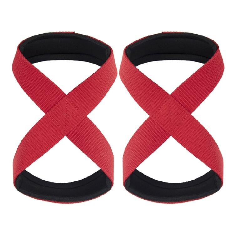 Figure 8 Strap Heavy Duty Support Strap Deadlift Weight Lifting Wrist Strap for Deadlift, Powerlifting Easy to Use красный