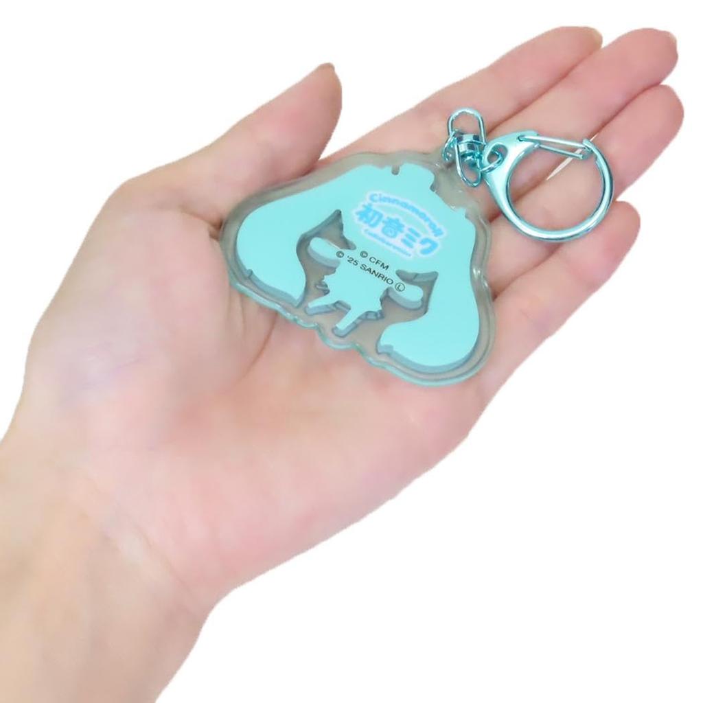 K Company Hatsune Miku X Cinnamoroll Plump Keychain, "Friendship" MCN-PU-NA, H5.8 X W6.2 X D1cm