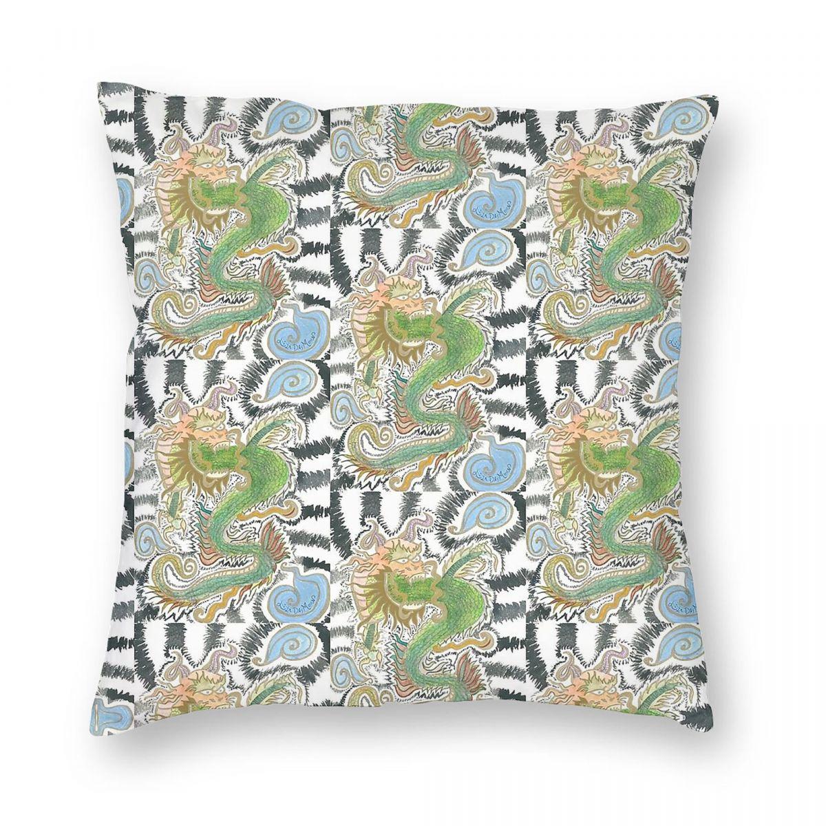 Dragonfae Ouroboros Square Pillowcase Polyester Linen Velvet Creative Zip Decor Sofa Cushion Case 30x30cm