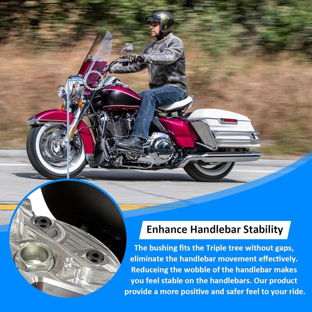 Wsays CNC Lenkererhöhung Buchsen Massives Billet-Aluminium Kompatibel Mit Harley Touring Street Electra Road Glide Road King 1983-2025 Passend Softail