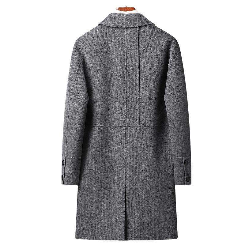 Autumn and Winter New Woolen Coat High Quality Medium and Long Men's Suit Collar Double-breasted Woolen Trench Coat