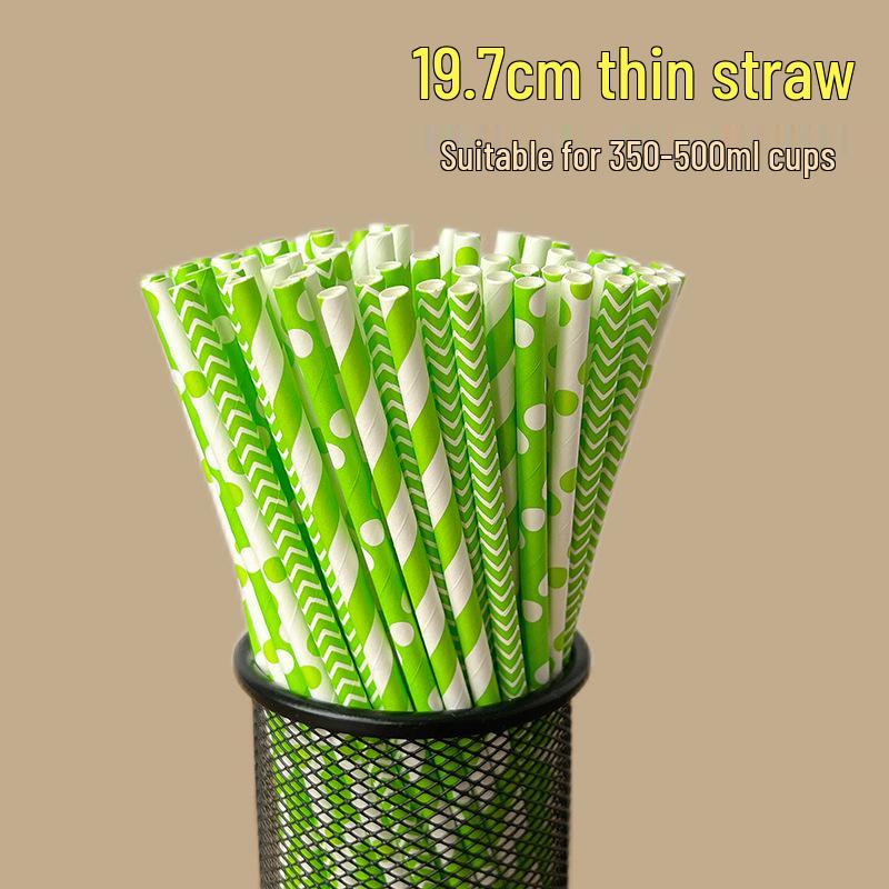 100 Biodegradable Striped Paper Straws - Colorful Drink Party Decorations