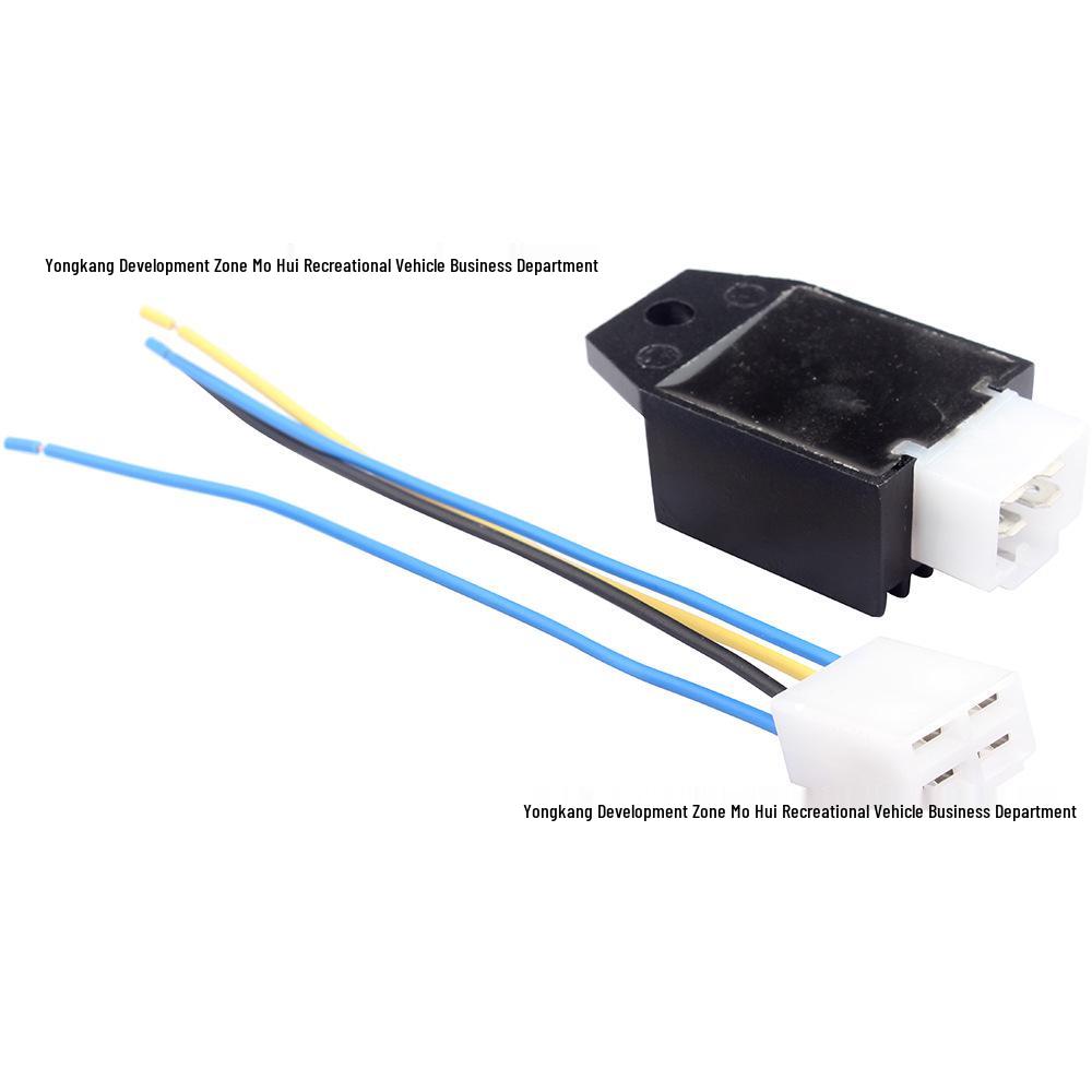 

12V 4-Pin Voltage Stabilizer Rectifier & Wiring Harness for 50-125CC Off-road Motorcycle, ATV, Beach Buggy, and GY6 Scooter Hybrid Model