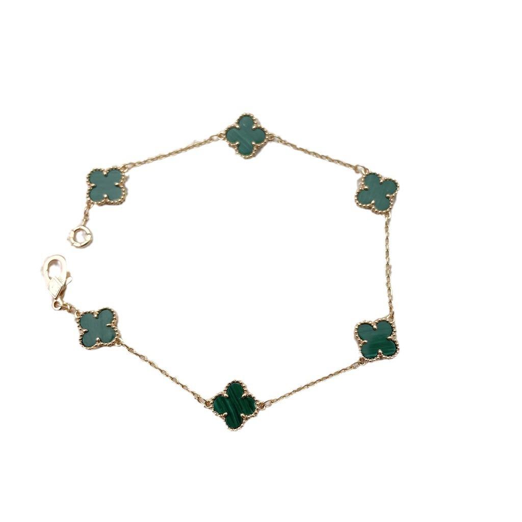 High Quality 9mm Small Six Flower Mini Four-leaf Clover Bracelet Female Natural White Mother-of-pearl Red Chalcedony Agate Bracelet