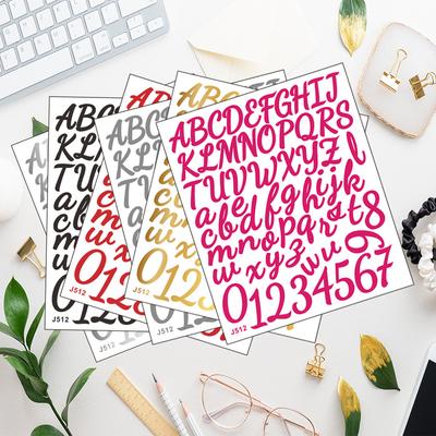 Diy Handwritten English Letter and Number Combination Account Book Envelope Beautification and Decoration Small Stickers