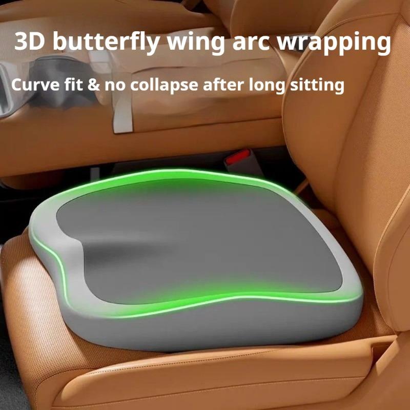 2pcs/set Car Seat Cushion on Car Height-enhancing Cushion Driving Headrest Memory Foam Waist Neck Pillow