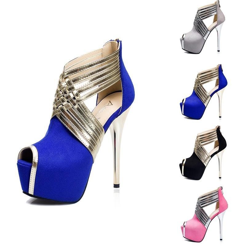 Buy Women Fancy Stiletto High Heels Platform Peep Toe Pumps Club Heels