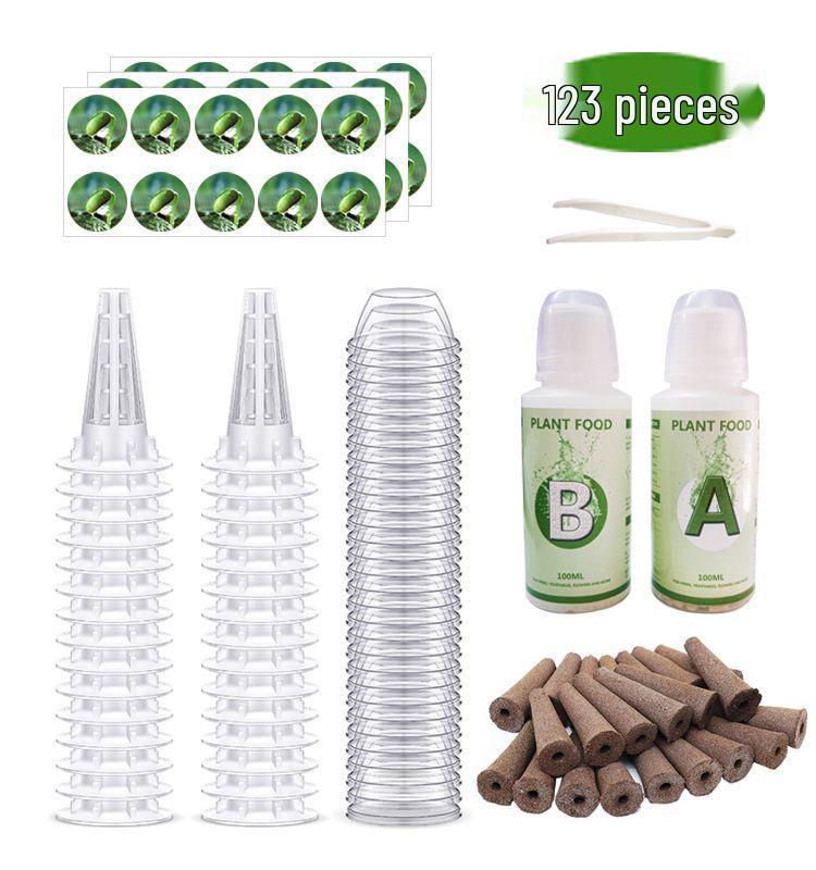 AeroGarden-Compatible Hydroponic Basket Kit with AB Fertilizer for Soilless Planting