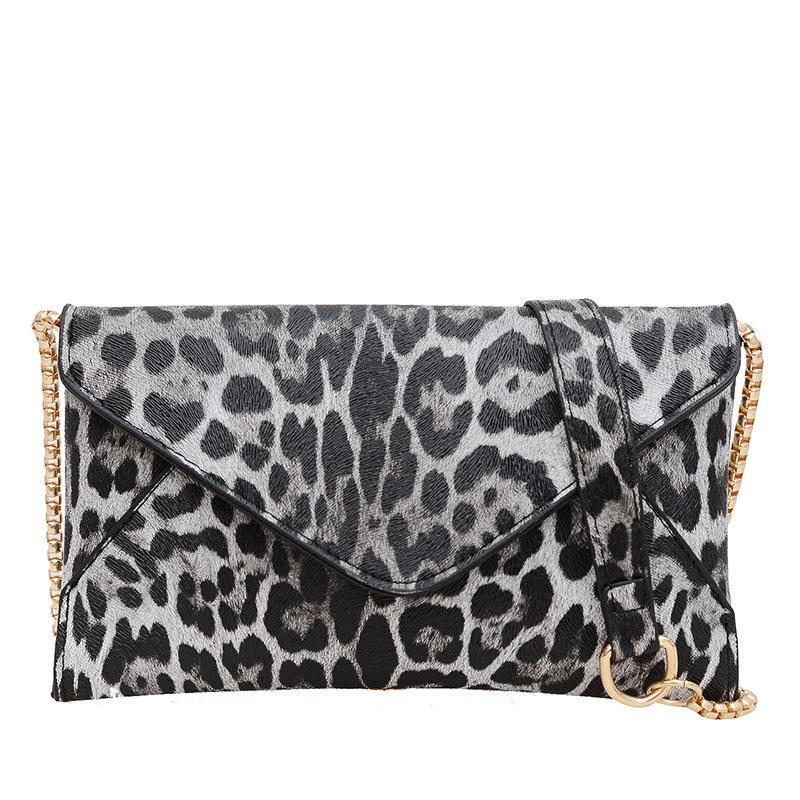 Bag Mobile phone bag Chain envelope bag Women's fashion leopard print messenger bag Versatile shoulder change bag