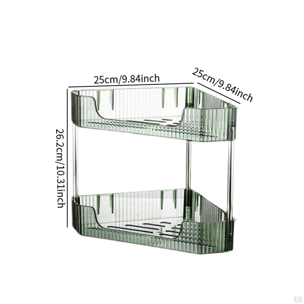 2 Layer Anti Slip Modern Sundries Organizer for Living Room Hotel Restaurant clear white