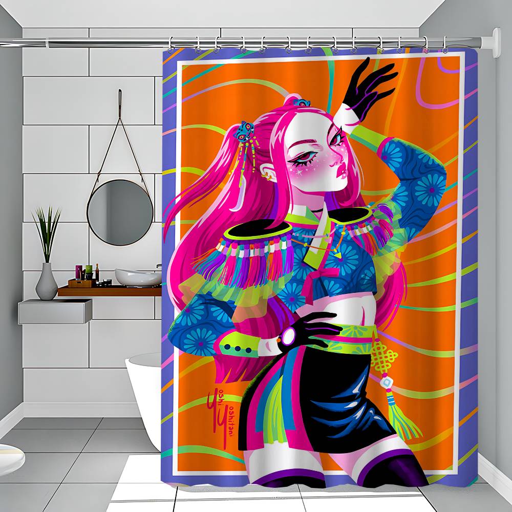 Kpop Demon Hunters Mira Shower Curtain, Bathroom Decorative Shower Curtain, Waterproof Shower Curtain With Hooks