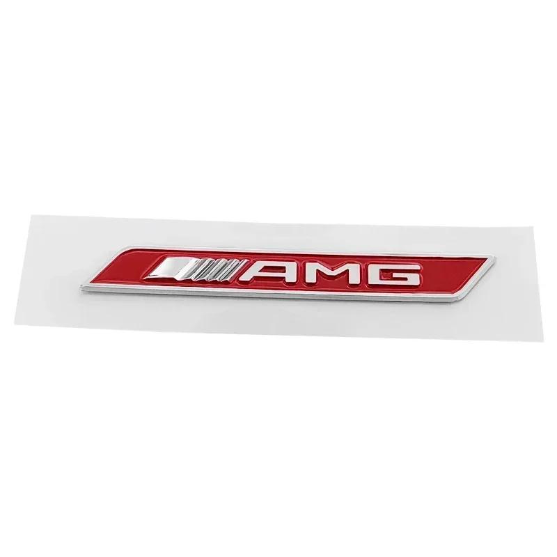 Car Sticker 1pc 3D ABS Chrome Red Black Logo AMG Emblem Car Fender Side Badge Decal For Mercedes Benz GLE W167 W166 AMG Sticker