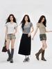 Casual White Cotton Blend Vneck Tshirt For Teen Girls Summer Wear