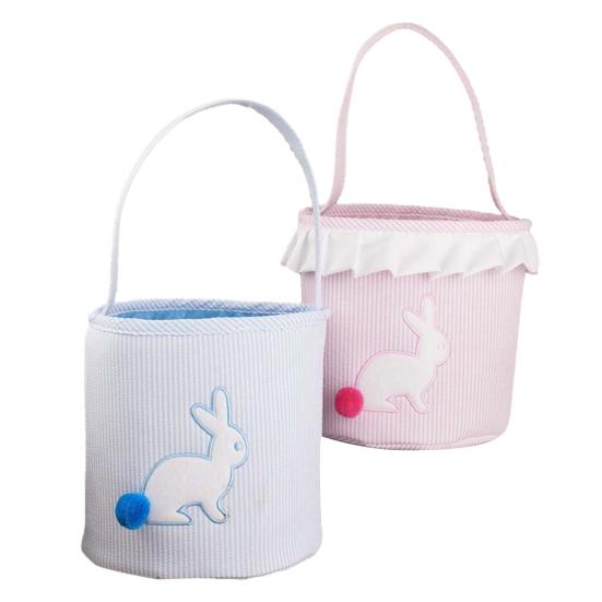 Ostern Aufbewahrungstasche Niedlicher Hasen-Eimer mit langen Ohren und Schwanz Handlich Weicher Stoff Süßigkeitenhalter für Feiertagspartys Picknicks Geschenkdekoration